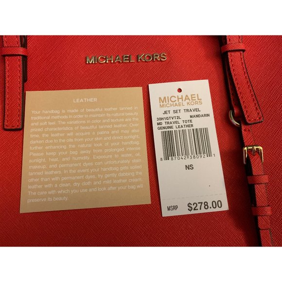 Michael Kors Jet Set Travel Medium in "Mandarin" - Picture 9 of 9